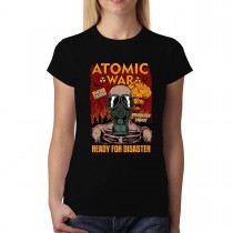 Atomic War End of the World Radiation Gas Mask Womens T-shirt XS-3XL