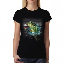 Bass Perch Fishing Womens T-shirt XS-3XL