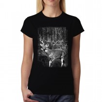 Deer Forest Night Womens T-shirt XS-3XL