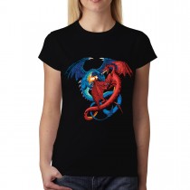 Dragon Duel Fight Womens T-shirt M-3XL
