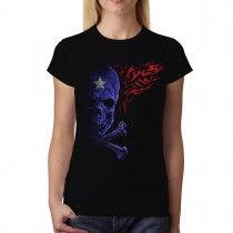 Skull Crossbones Star Womens T-shirt XS-3XL