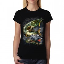 Pike Fishing Fish Womens T-shirt XS-3XL