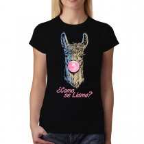 Llama Bubble Gum Womens T-shirt XS-3XL