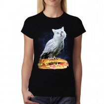Cat Pigeon Bird Sandwich Womens T-shirt XS-3XL