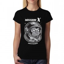 Monkey Astronaut Ape Space Mission Womens T-shirt XS-3XL
