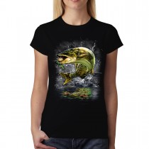 Muskie Fish Fishing Womens T-shirt XS-3XL
