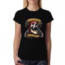 Pirate Skull Guns Womens T-shirt XS-3XL