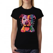 Pitbull Dog Stars Womens T-shirt XS-3XL