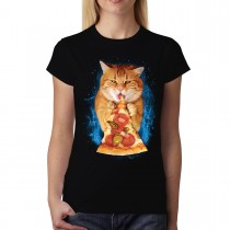 Pizza Cat Pepperoni Womens T-shirt XS-3XL