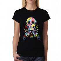 Skull Guns Wild West Womens T-shirt XS-3XL
