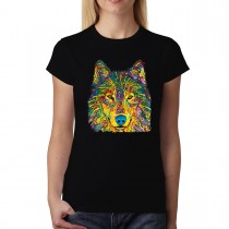 Colourful Wolf Womens T-shirt XS-3XL
