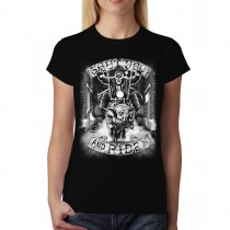 Skeleton Pig Rider Womens T-shirt M-3XL