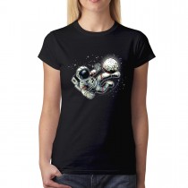 Astronaut Football Moon Women's T-shirt XS-3XL