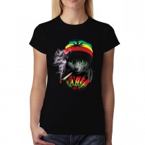Rasta Cat Dreadlocks Marijuana Women T-shirt XS-3XL