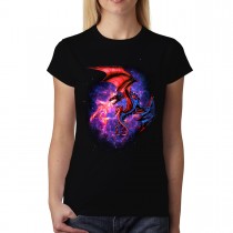 Dragon Space Fight Womens T-shirt XS-3XL