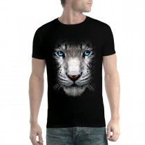 White Tiger Face Blue Eyes Animals Men T-shirt XS-5XL