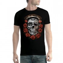 Dia De Muertos Roses Floral Skull Men T-shirt XS-5XL