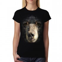 Black Bear Face Animal Women T-shirt M-3XL New