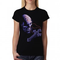 Rosary Skull Crucifix Women T-shirt M-3XL New