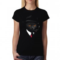 Cat Agent Animal Mafia Women T-shirt XS-3XL New