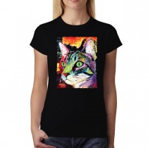 Curious Cat Animals Women T-shirt XS-3XL New