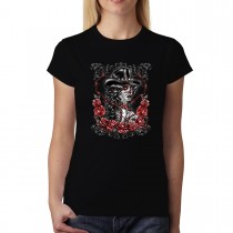 Cowgirl Rosary Skull Day of the Dead Womens T-shirt XS-3XL