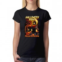 Haunted House Halloween Pumpkin Women's T-shirt