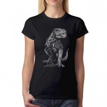 T-Rex Dinosaur Machine Gun Women's T-shirt