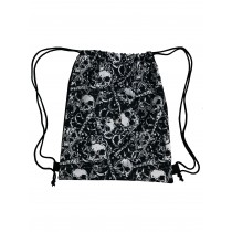 Handmade Drawstring Backpack Waterproof Bag Sport Travel Hiking Skull