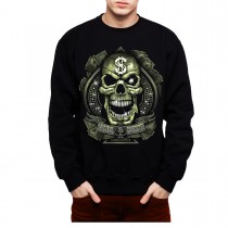 Diamond Skull Gangster Money Mens Sweatshirt S-3XL