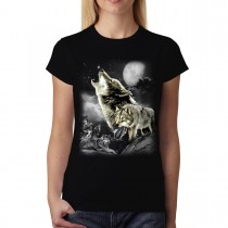 Wild Wolves Moon Women T-shirt XS-3XL New