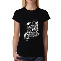 Astronaut Biker Space Ride Motorbike Womens T-shirt XS-3XL