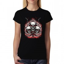 Skulls Chain Spades Womens T-shirt XS-3XL