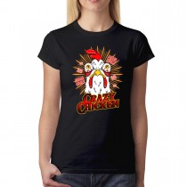 Crazy Chicken Rooster Women T-shirt XS-3XL