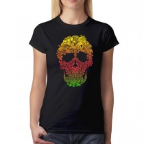 Skull Flowers Rainbow Women's T-shirt XS-3XL