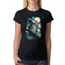 Owl Stars Moon Women's T-shirt
