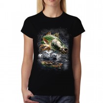 Striped Bass Perch Rockfish Fishing Womens T-shirt XS-3XL