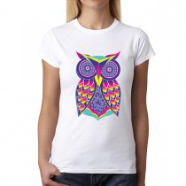 Owl Art Colours Womens T-shirt XS-3XL