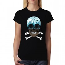 City Pollution Death Skull Womens T-shirt XS-3XL