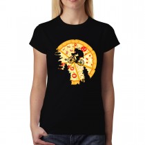 Pizza Moon Cyclist Womens T-shirt XS-3XL