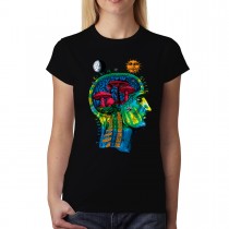 Magic Mushrooms Brain Hallucinations Womens T-shirt XS-3XL