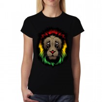 Rasta Lion Reggae Womens T-shirt XS-3XL
