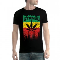 Rasta Flag Stoned Leaf Men T-shirt XS-5XL