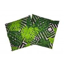 Handmade Pillow Case 100% Cotton 40x40cm Set of 2 Green Leaf
