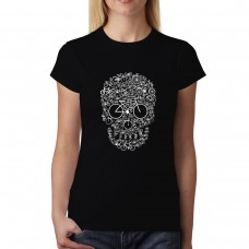 Bicycle Skull Cycling Hobby Womens T-shirt XS-3XL