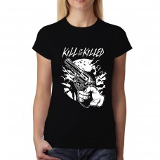 Gun Self Defence Zombies Womens T-shirt XS-3XL