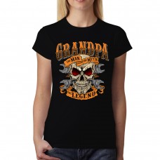 Grandpa Skull Womens T-shirt S-3XL