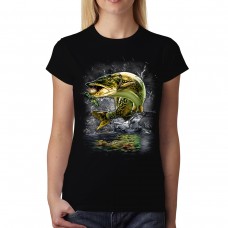 Muskie Fish Fishing Womens T-shirt XS-3XL