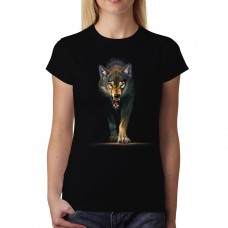 Wolf Attack Tusks Womens T-shirt XS-3XL