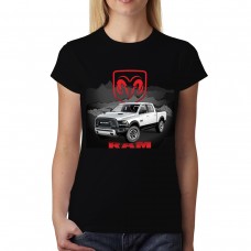 White RAM Pickup Truck Women T-shirt S-3XL